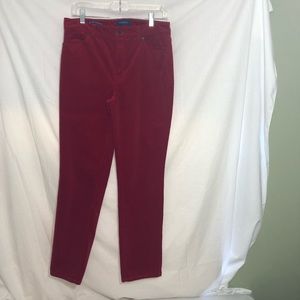 Talbots Red Corduroy Stright Leg 8p Pants 98%Cotton 2% Spandex Machine Washable